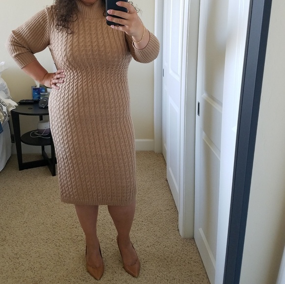 eva mendes for New York & Company Dresses & Skirts - NWT Camel colored sweater dress